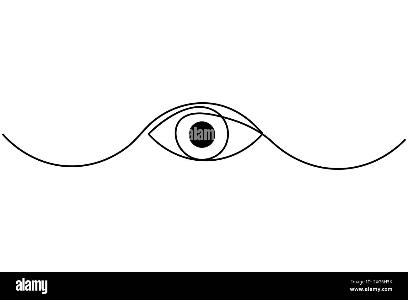 Occhio continuo disegno di una linea dell'illustrazione vettoriale del contorno isolato Illustrazione Vettoriale