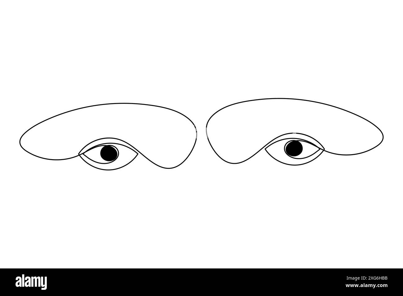 Occhio continuo disegno di una linea dell'illustrazione vettoriale del contorno isolato Illustrazione Vettoriale