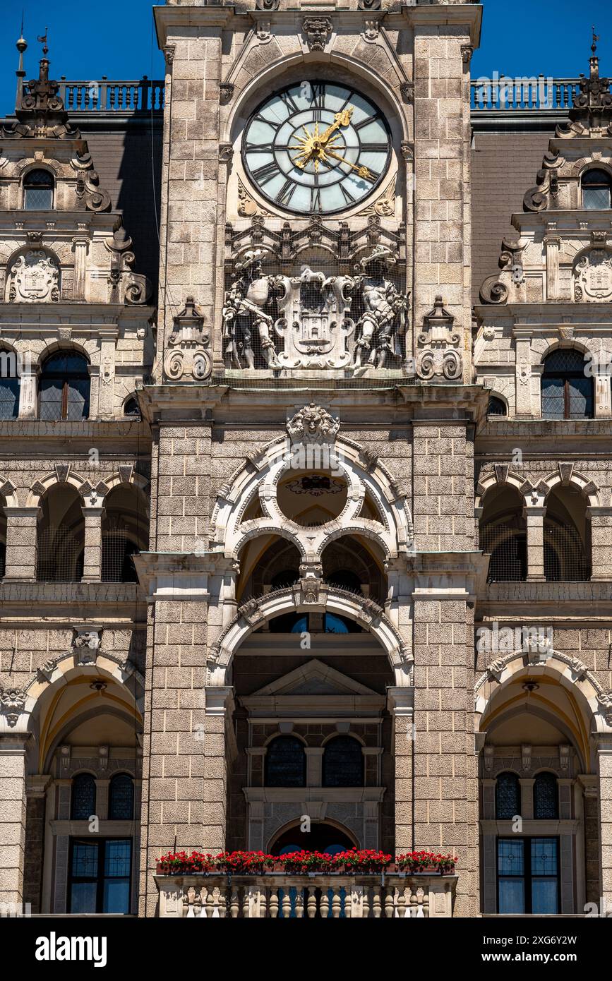 Palazzo municipale di Liberec in stile neorenaissance nel centro storico di Liberec, Repubblica Ceca Foto Stock