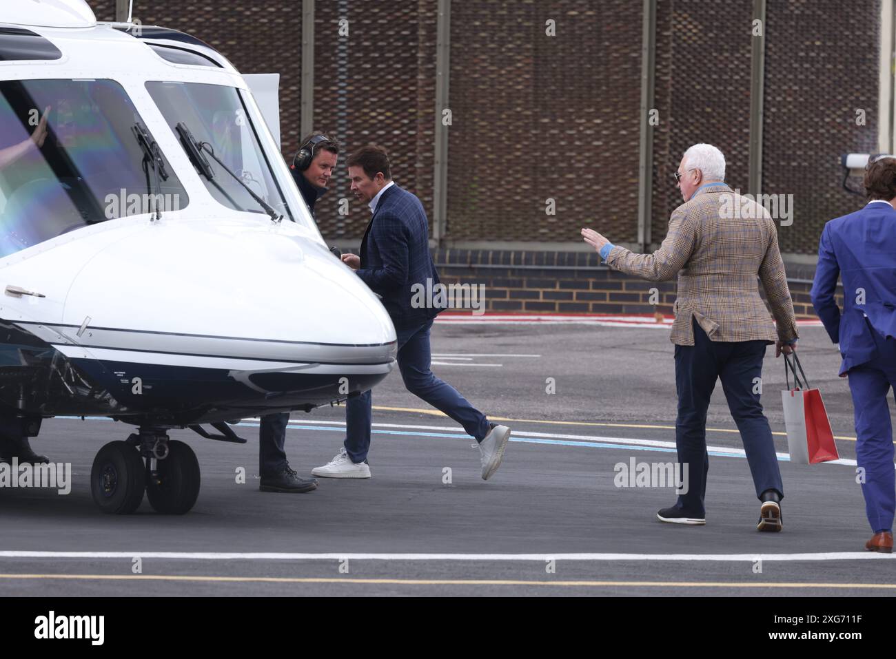 Londra 7 luglio 2024 Lawrence S. Walk presidente esecutivo di Aston Martin in volo da Londra per assistere alla gara di Formula 1 del Gran Premio d'Inghilterra Credit: Anfisa Polyushkevych/Alamy Live News Foto Stock