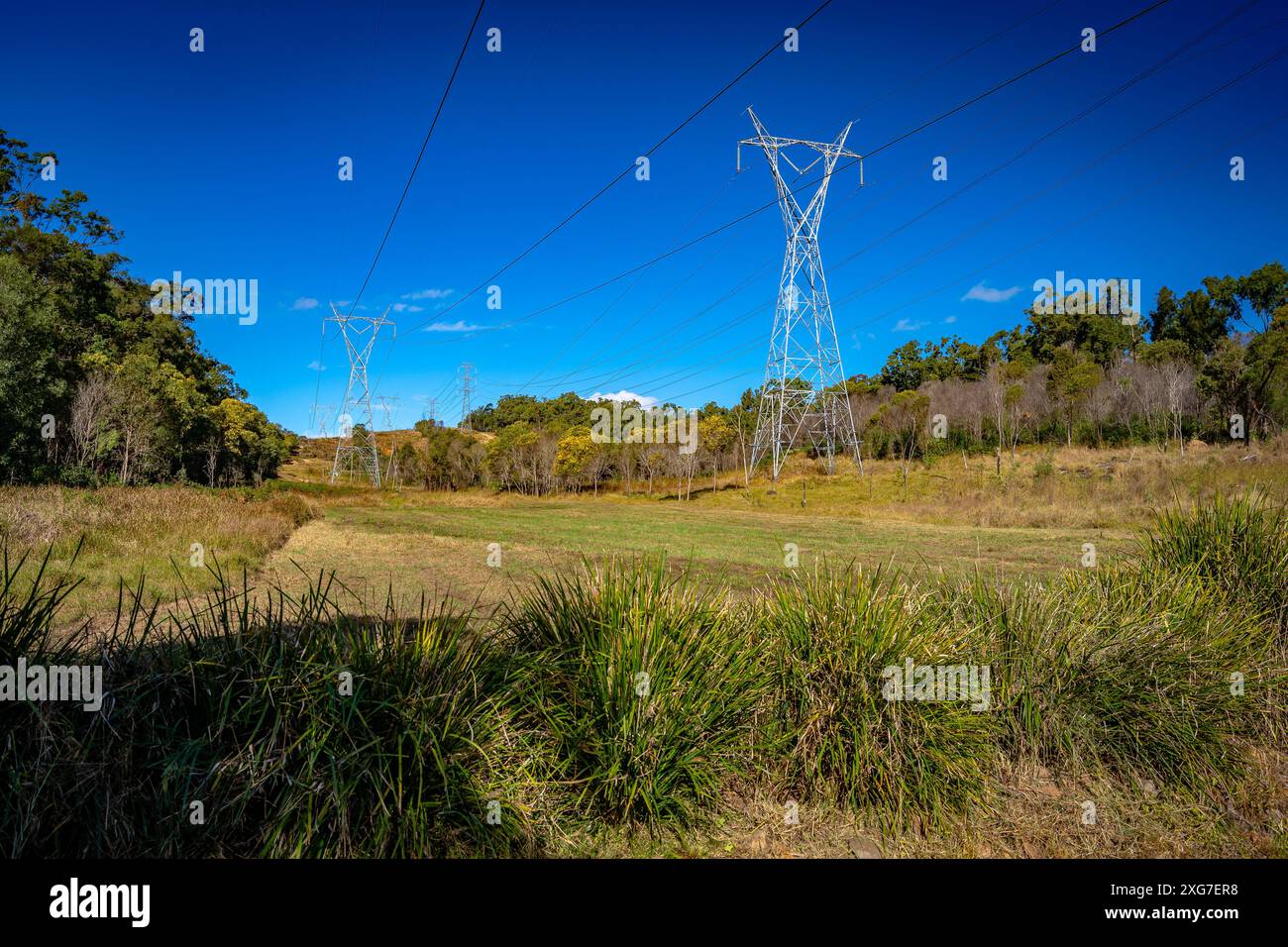 Polo elettrico australiano nel Queensland rurale, Australia Foto Stock