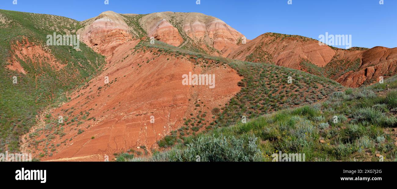 Panorama del monte Bolshoe Bogdo. Regione di Astrakhan, Russia Foto Stock