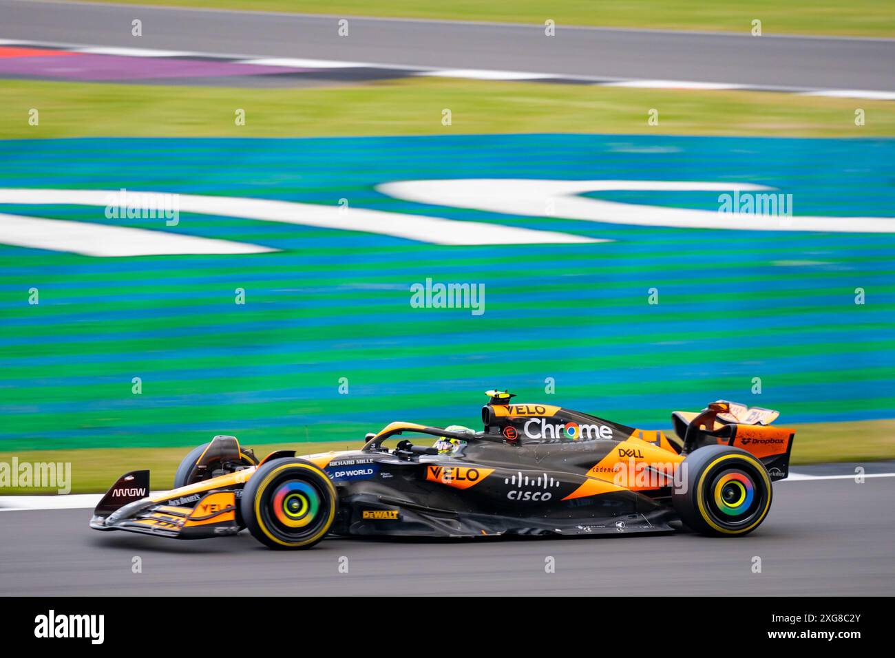 Silverstone (Towcester), Regno Unito, 07 luglio 2024, Lando Norris al Gran Premio di Gran Bretagna Credit: Christopher neve/Alamy Live News Foto Stock