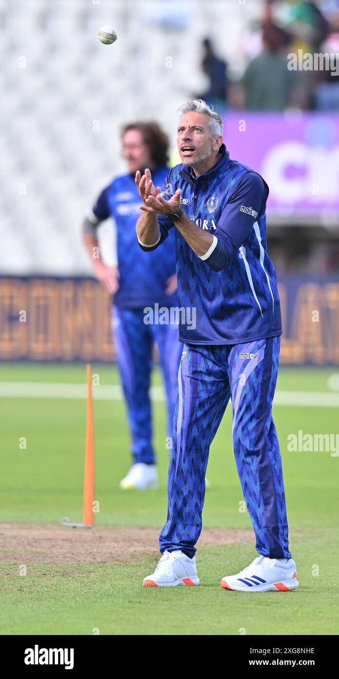 Edgbaston, Birmingham, Regno Unito. 7 luglio 2024. World Championship of Legends T20 Cricket League, campioni inglesi contro campioni pakistani; Sajid Mahmood of England Credit: Action Plus Sports/Alamy Live News Foto Stock