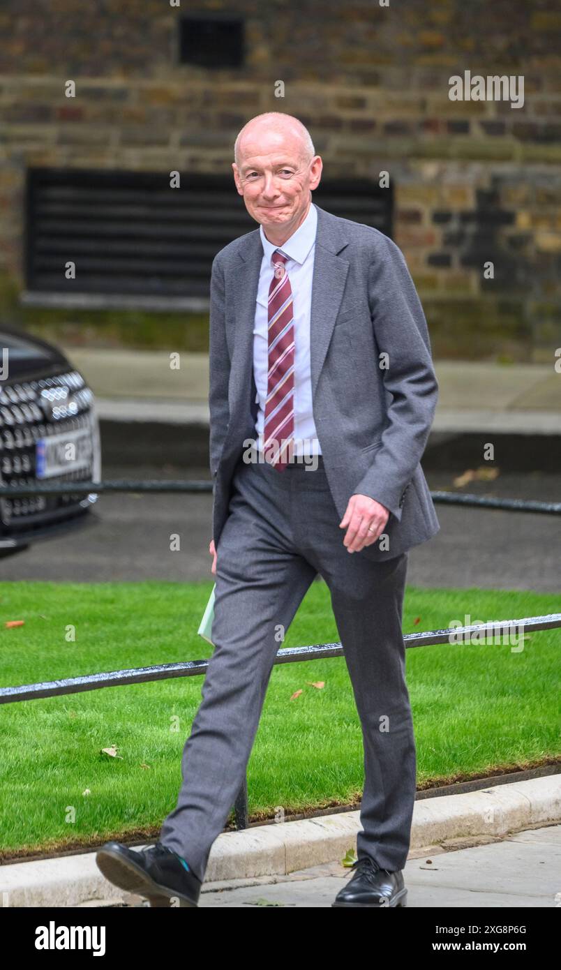 Pat McFadden deputato - Cancelliere del Ducato di Lancaster - a Downing Street come nuovo primo ministro Sir Keir Starmer nomina il suo primo governo, il giorno Foto Stock