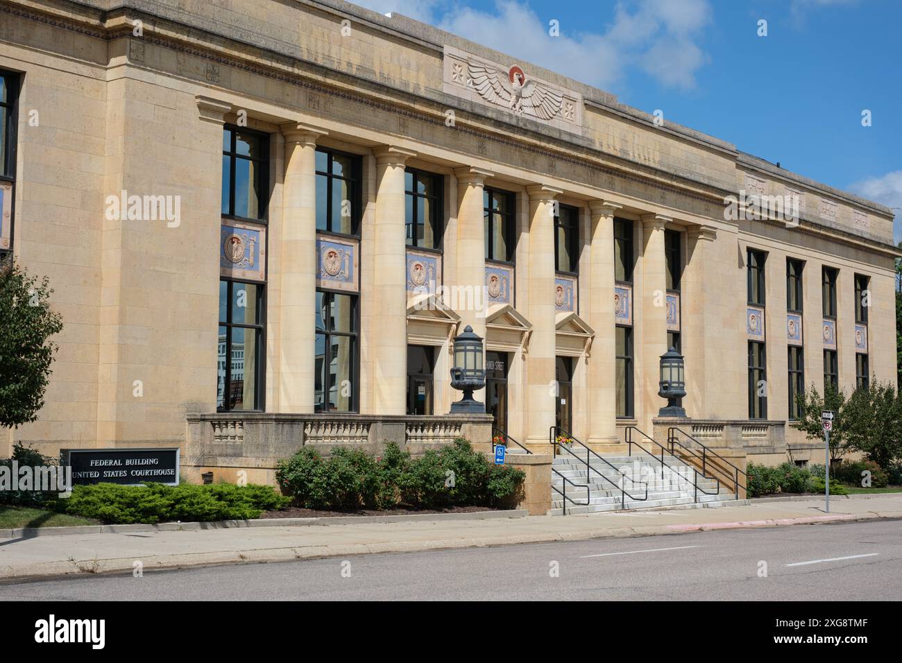 Edificio federale e tribunale degli Stati Uniti a Flint Michigan USA Foto Stock