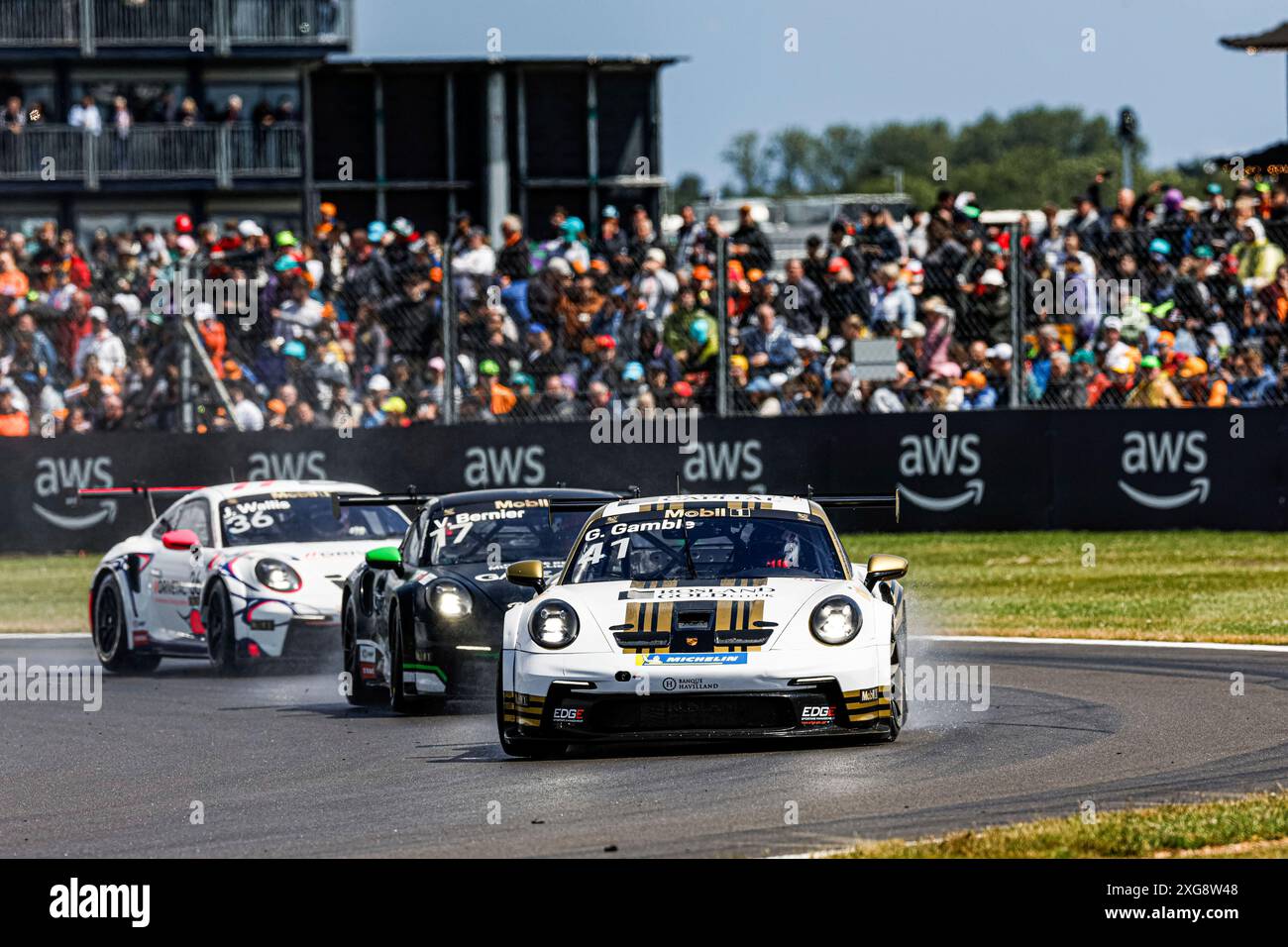 Silverstone, Gran Bretagna. 7 luglio 2024. #41 George Gamble (UK, Century Motorsport), Porsche Mobil 1 Supercup al circuito di Silverstone il 7 luglio 2024 a Silverstone, Gran Bretagna. (Foto di HOCH ZWEI) credito: dpa/Alamy Live News Foto Stock