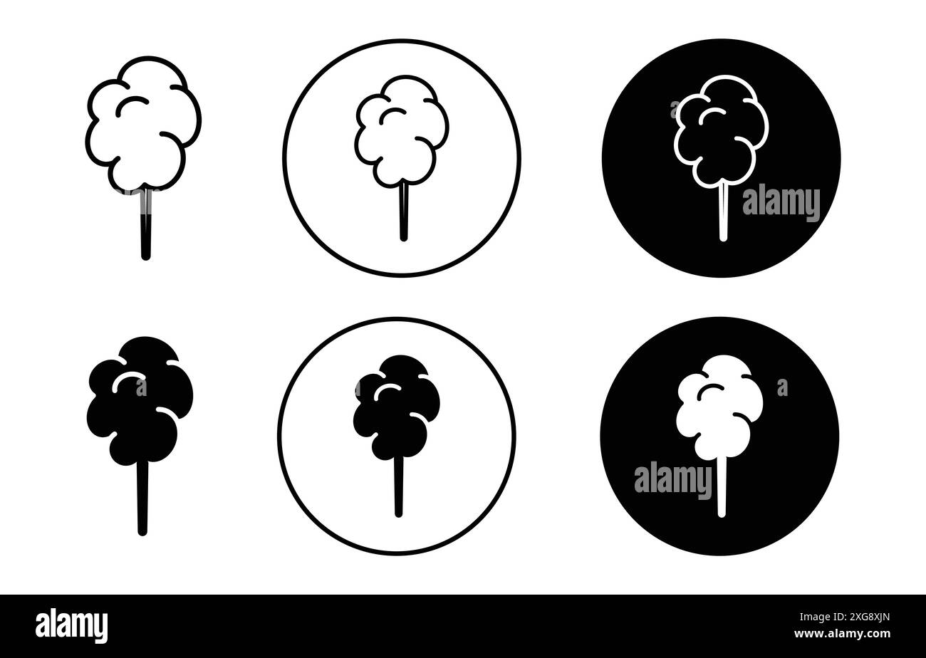 Set di logo vettoriale icona caramelle di cotone per l'interfaccia utente dell'app Web Illustrazione Vettoriale