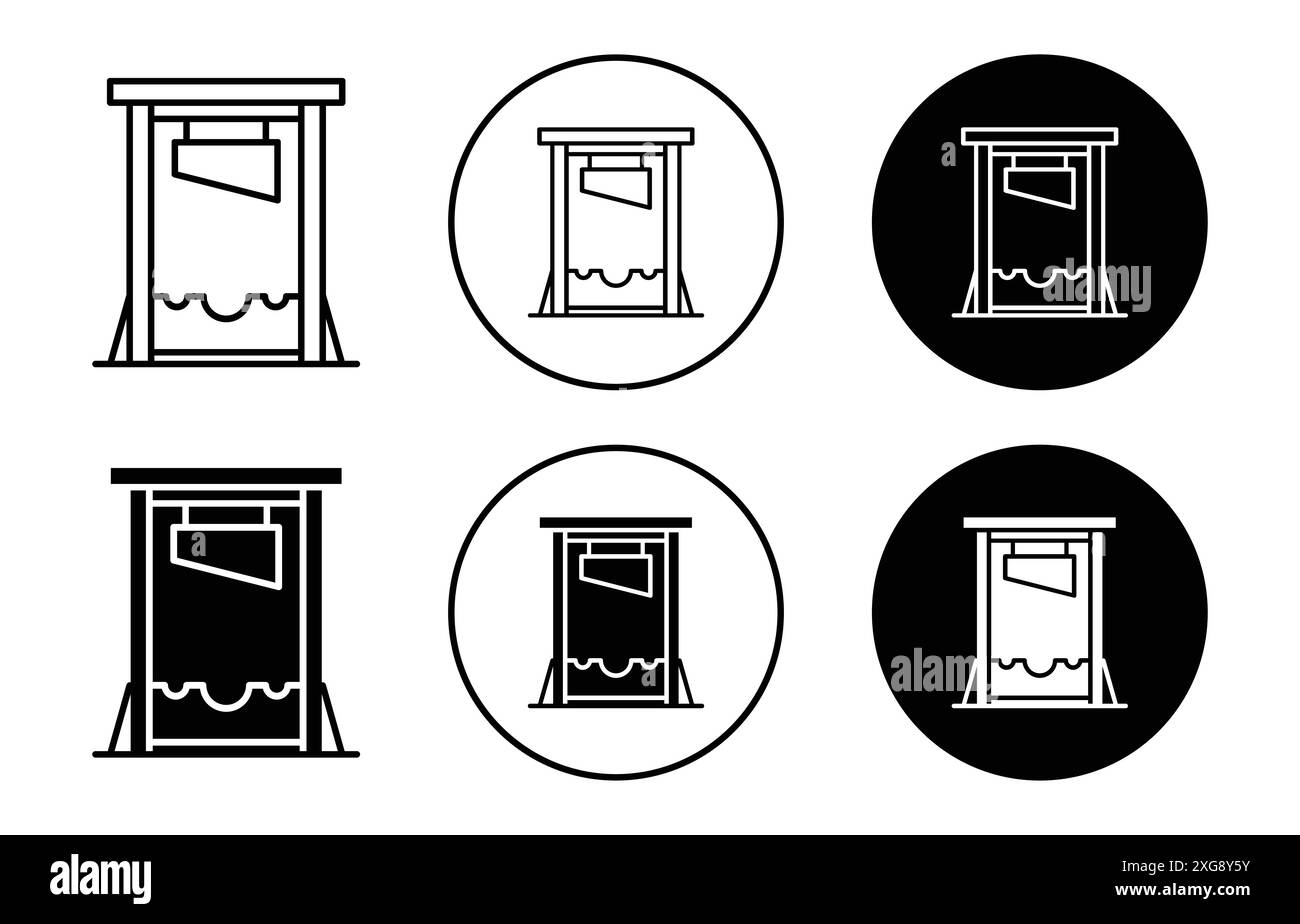 Collezione di logo vettoriale icona ghigliottina per l'interfaccia utente dell'app Web Illustrazione Vettoriale