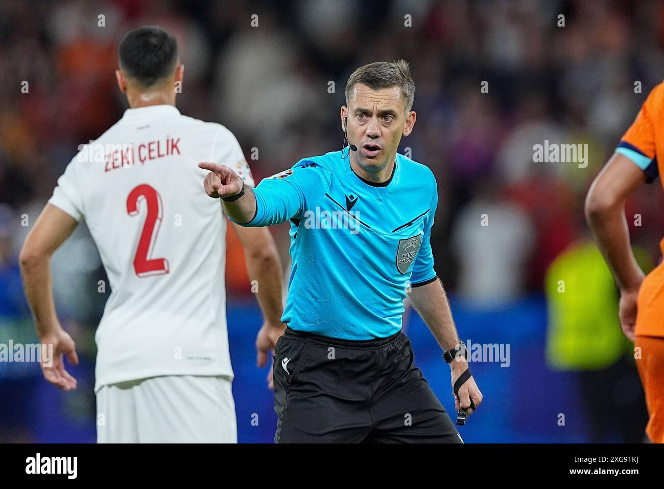 Berlino, Germania. 6 luglio 2024. Referre Clement Turpin di Francia visto durante la partita di UEFA EURO 2024 tra Paesi Bassi e Turkiye all'Olimpiastadion. Punteggio finale: Tempo pieno, Paesi Bassi 2:1 Turkiye credito: SOPA Images Limited/Alamy Live News Foto Stock