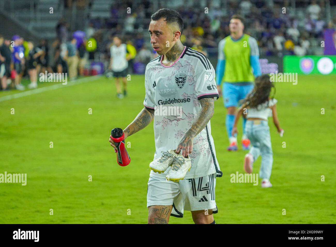 Orlando, Florida, Stati Uniti, 6 luglio 2024, difensore del DC United Martín Rodríguez 14 all'Inter&Co Stadium. (Foto: Marty Jean-Louis/Alamy Live News Foto Stock