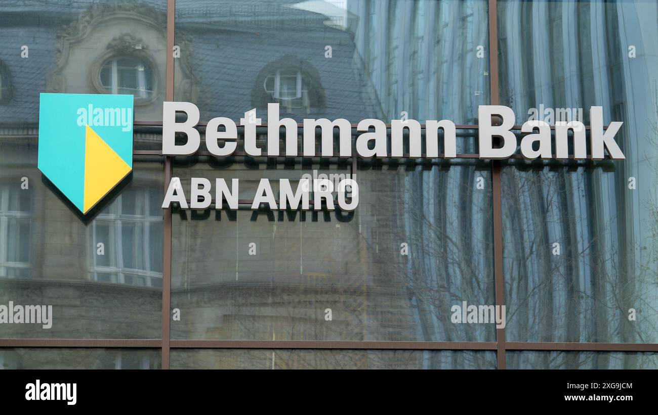 Bethmann Bank di Francoforte (sede centrale) è una banca privata tedesca e una controllata della società olandese ABN AMRO Bank N.V. Financial Business in Germania Foto Stock