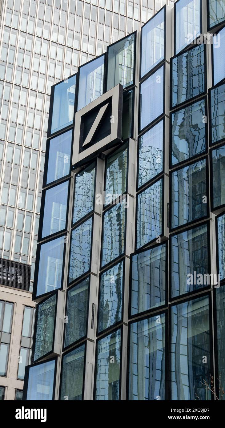 Deutsche Bank Sign. Attività finanziarie in Germania. Settore bancario a Francoforte Foto Stock