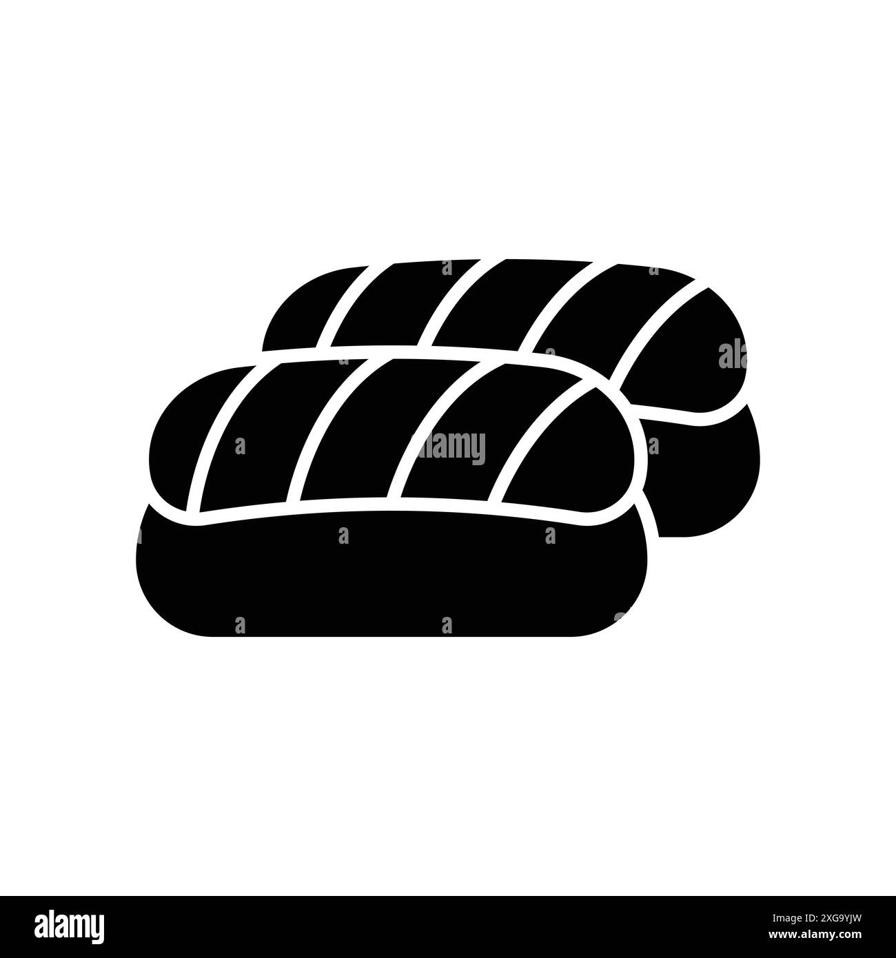 modello di disegno vettoriale icona sushi su sfondo bianco Illustrazione Vettoriale