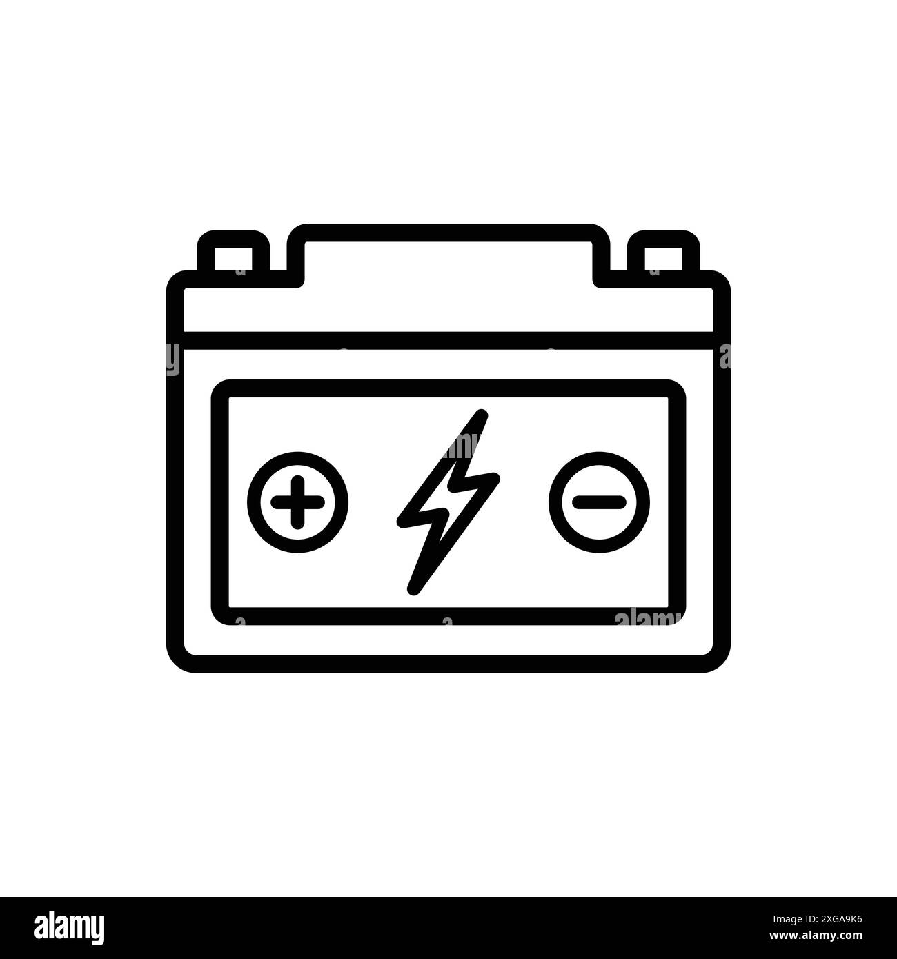 modello di disegno vettoriale dell'icona della batteria per auto su sfondo bianco Illustrazione Vettoriale