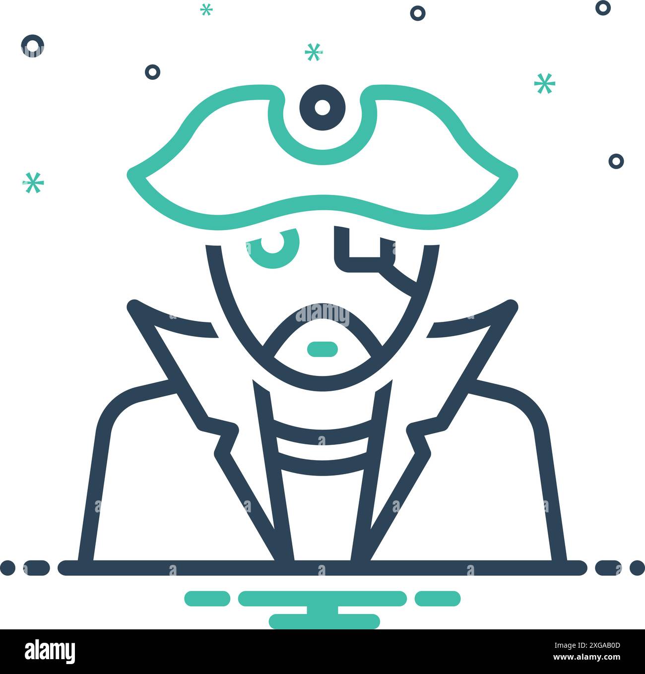 Icona dei pirati, corsair Illustrazione Vettoriale