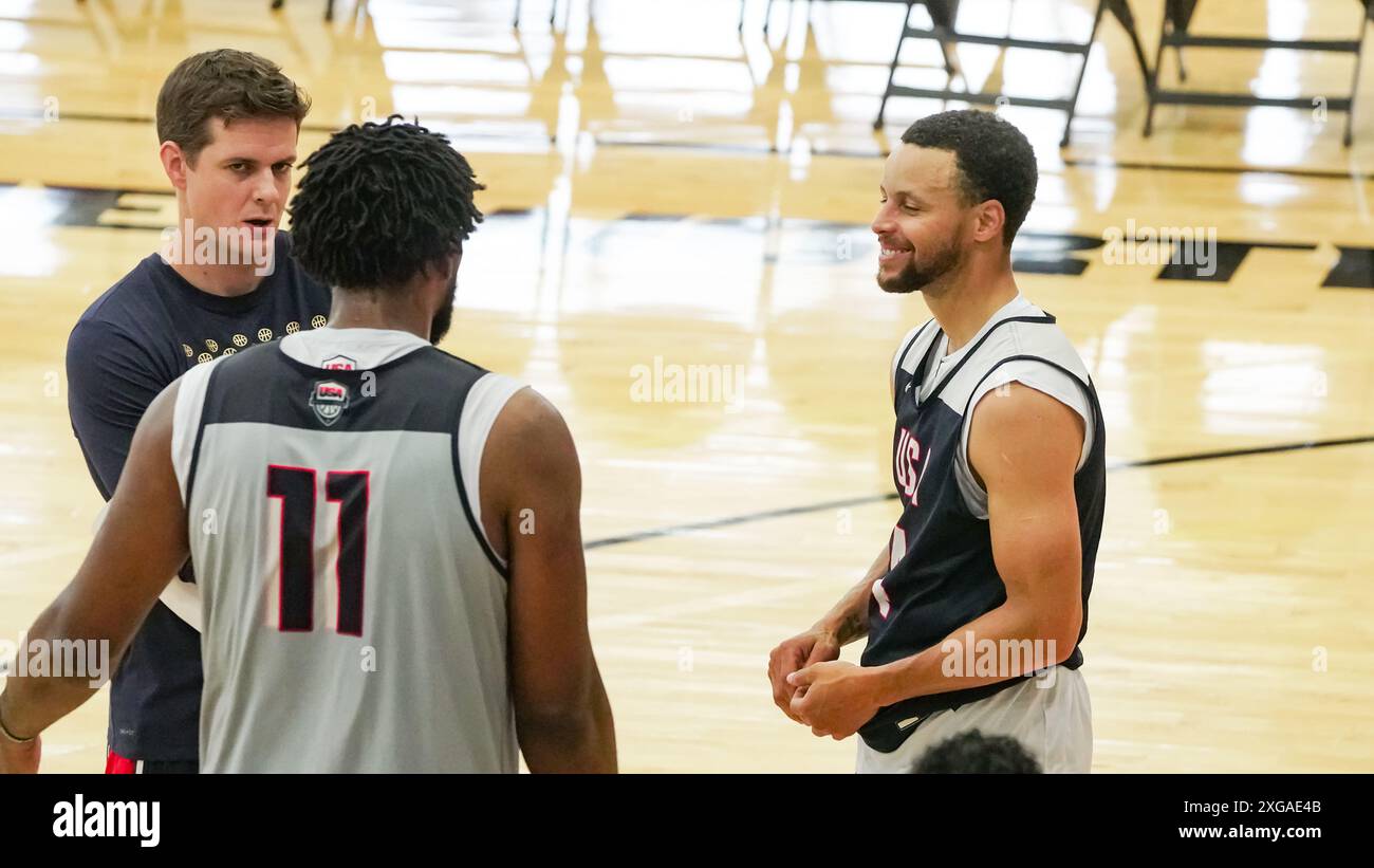 Giocatori NBA Steph Curry e Joel Embiid Foto Stock