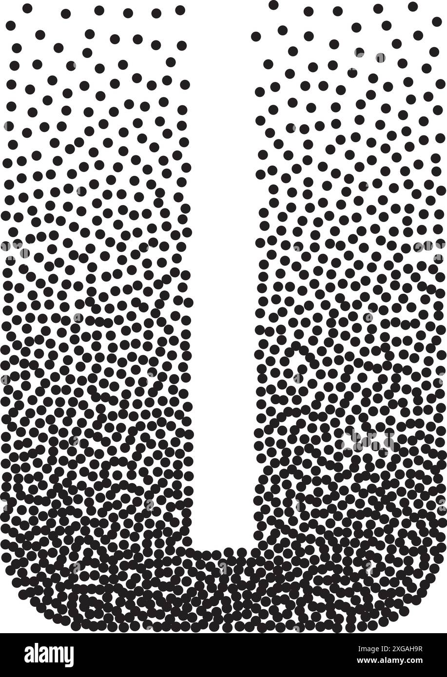Caratteri a grana sfumata di mezzitoni U. caratteri a trama tratteggiata vettoriale Illustrazione Vettoriale