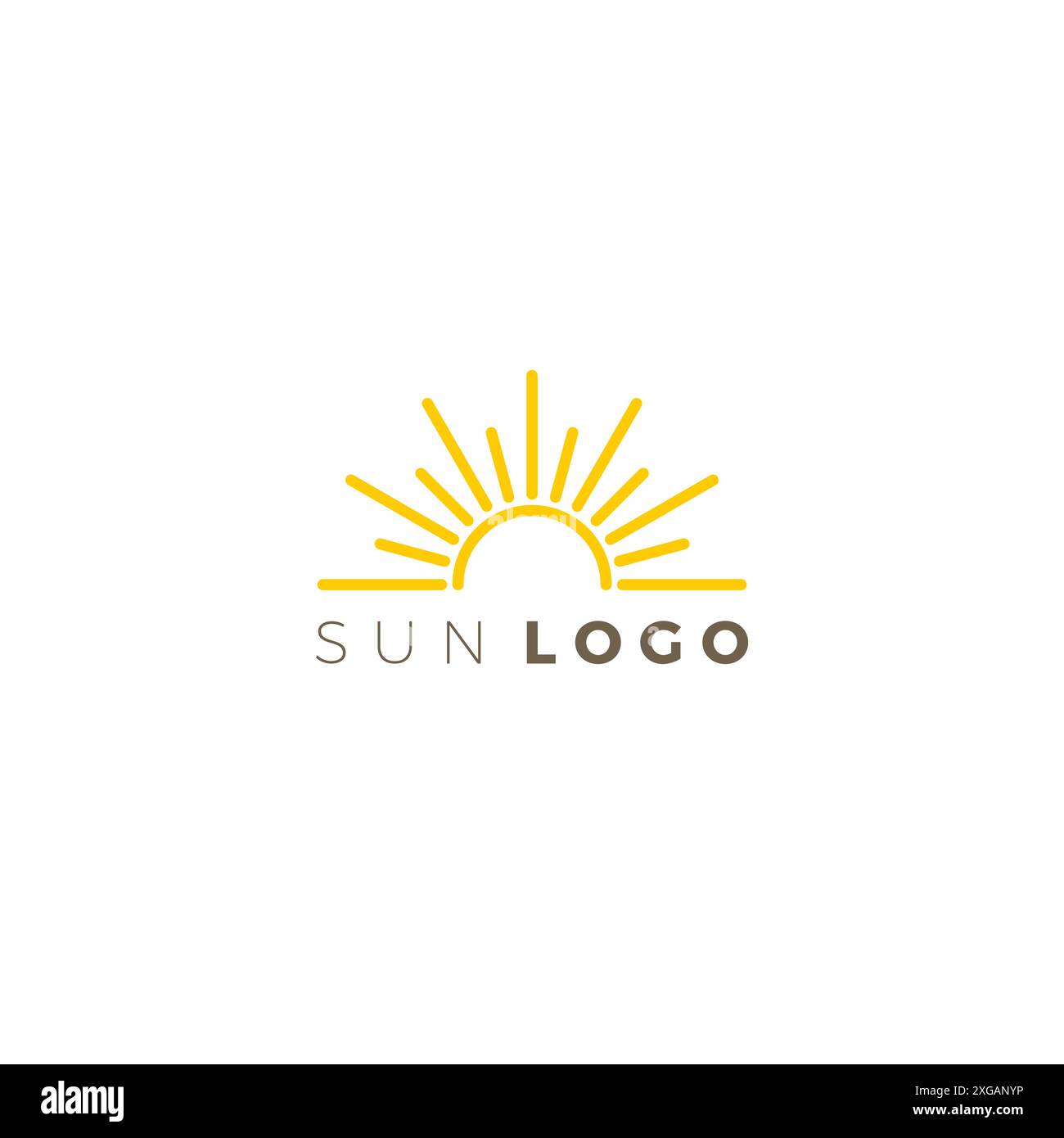 Design del logo vettoriale del sole. logo horizon Illustrazione Vettoriale