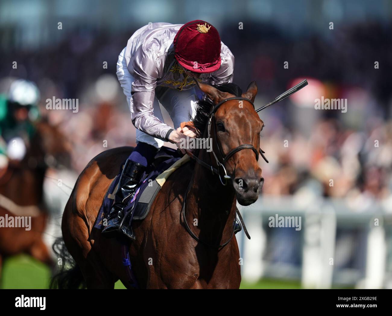 Foto del file datata 19/06/24 di Doha, che stava iniziando a sembrare come deludere l'onore della famiglia fino a vincere al Royal Ascot e lei può aggiungere una vittoria elencata al suo record nelle Weatherbys ePassport Pipalong Stakes a Pontefract. Data di pubblicazione: Lunedì 8 luglio 2024. Foto Stock