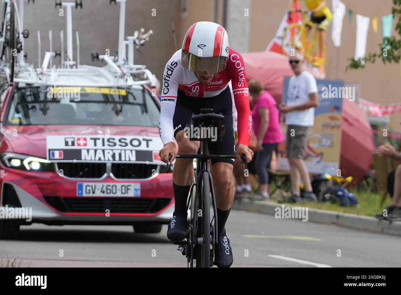 Guillaume Martin di Cofidis durante il Tour de France 2024, tappa 7, prova individuale a tempo, Nuits-Saint-Georges - Gevrey-Chambertin (25,3 km) il 5 luglio 2024 a Gevrey-Chambertin, Francia - foto Laurent Lairys / DPPI Foto Stock