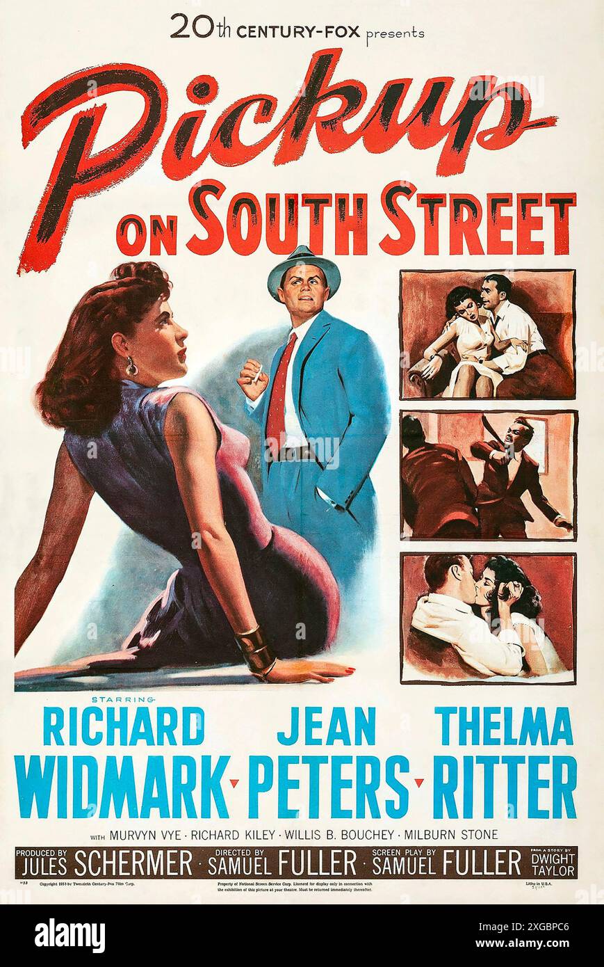 SERVIZIO DI PRELIEVO DAL film della 20th Century Fox di SOUTH STREET 1953 con Jean Peters e Richard Widmark Foto Stock