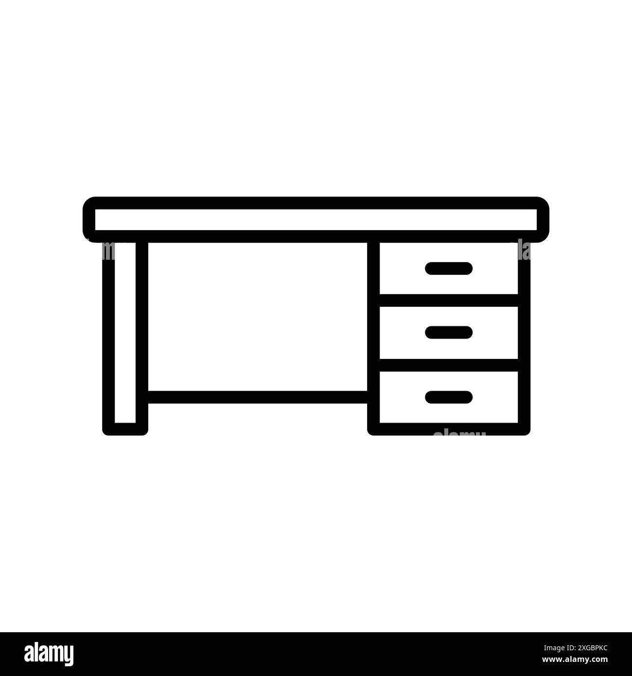 modello di disegno vettoriale icona scrivania su sfondo bianco Illustrazione Vettoriale