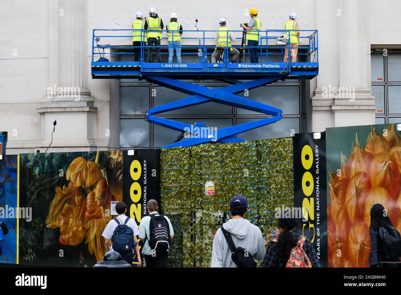 Trafalgar Square, Londra, Regno Unito. 8 luglio 2024. National Gallery 200 lavori di sviluppo. Crediti: Matthew Chattle/Alamy Live News Foto Stock