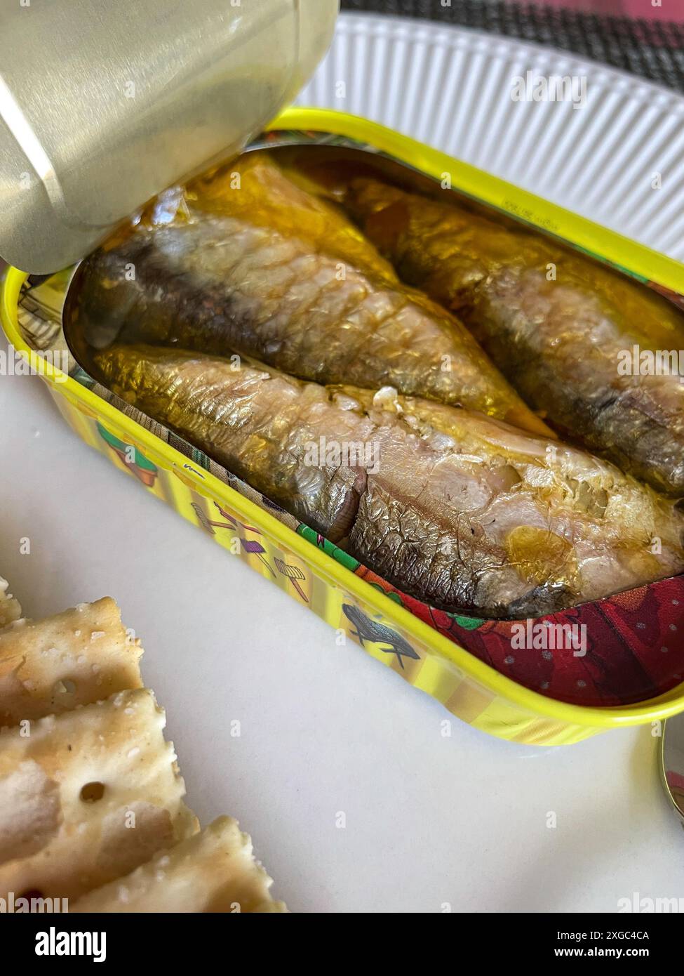 Le sardine di Comur sono in stagno dal flagship store di Times Square "il fantastico mondo delle sardine portoghesi", New York, Stati Uniti, 2024 Foto Stock