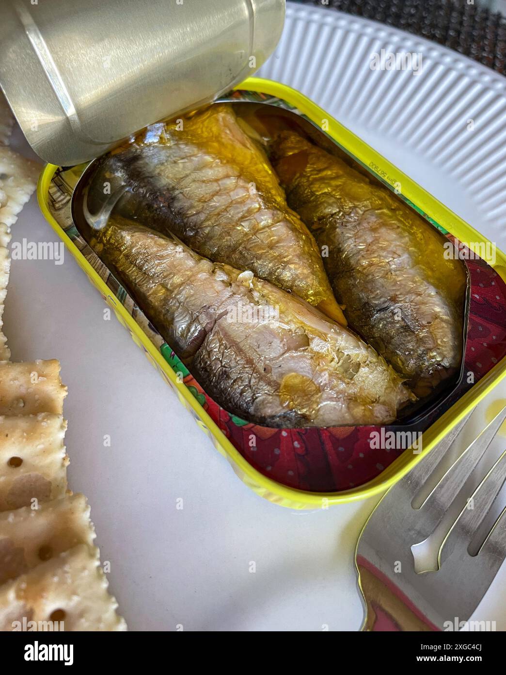 Le sardine di Comur sono in stagno dal flagship store di Times Square "il fantastico mondo delle sardine portoghesi", New York, Stati Uniti, 2024 Foto Stock