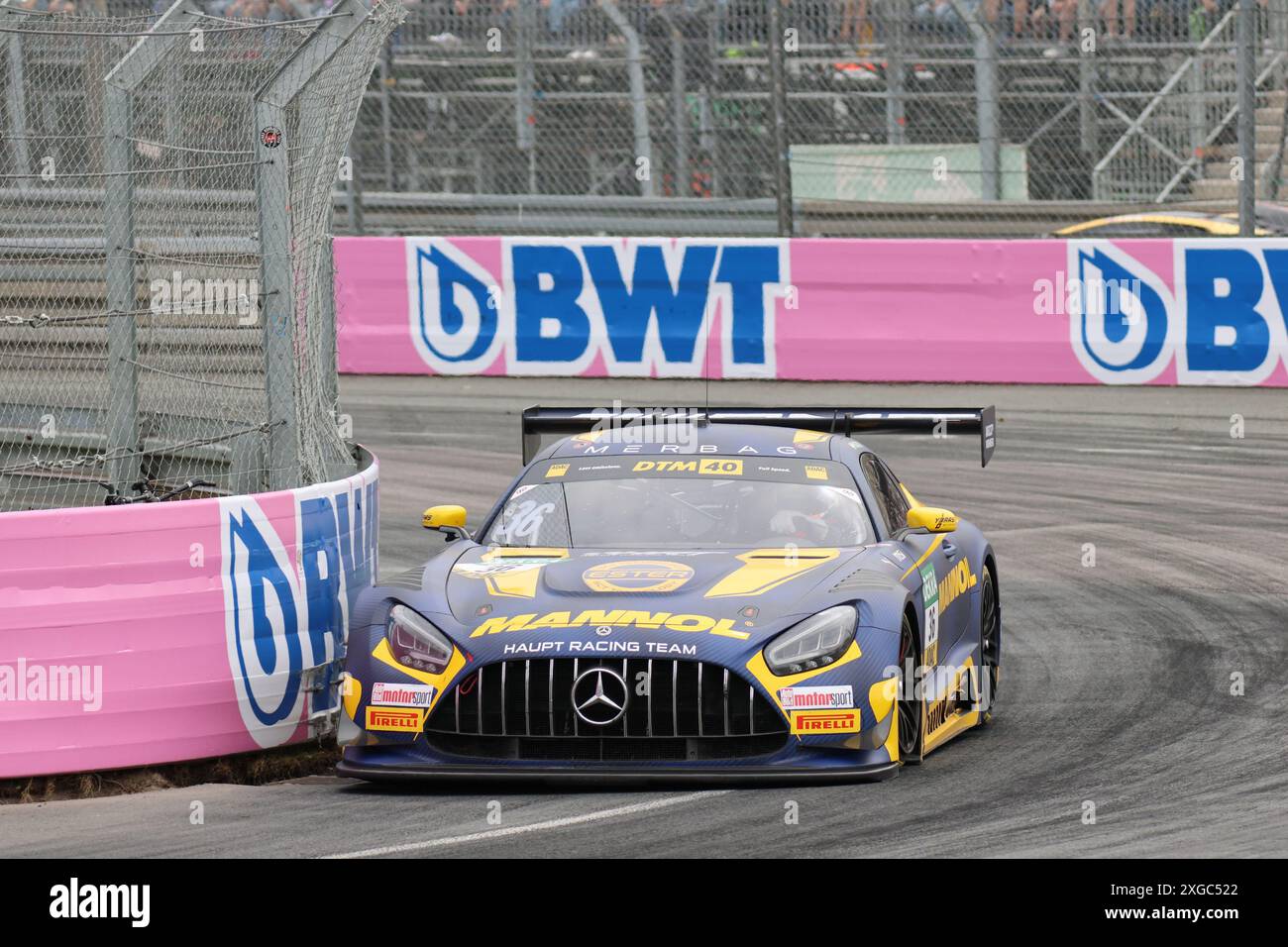 Arjun Maini (IND), #36, Mercedes-AMG GT3, Team: Mercedes-AMG HRT (DEU), Motorsport, DTM 2024, Rennen 6, Sonntag, Norisring, Norimberga, Germania, 07.07.2024 foto: Eibner-Pressefoto/Juergen Augst Foto Stock