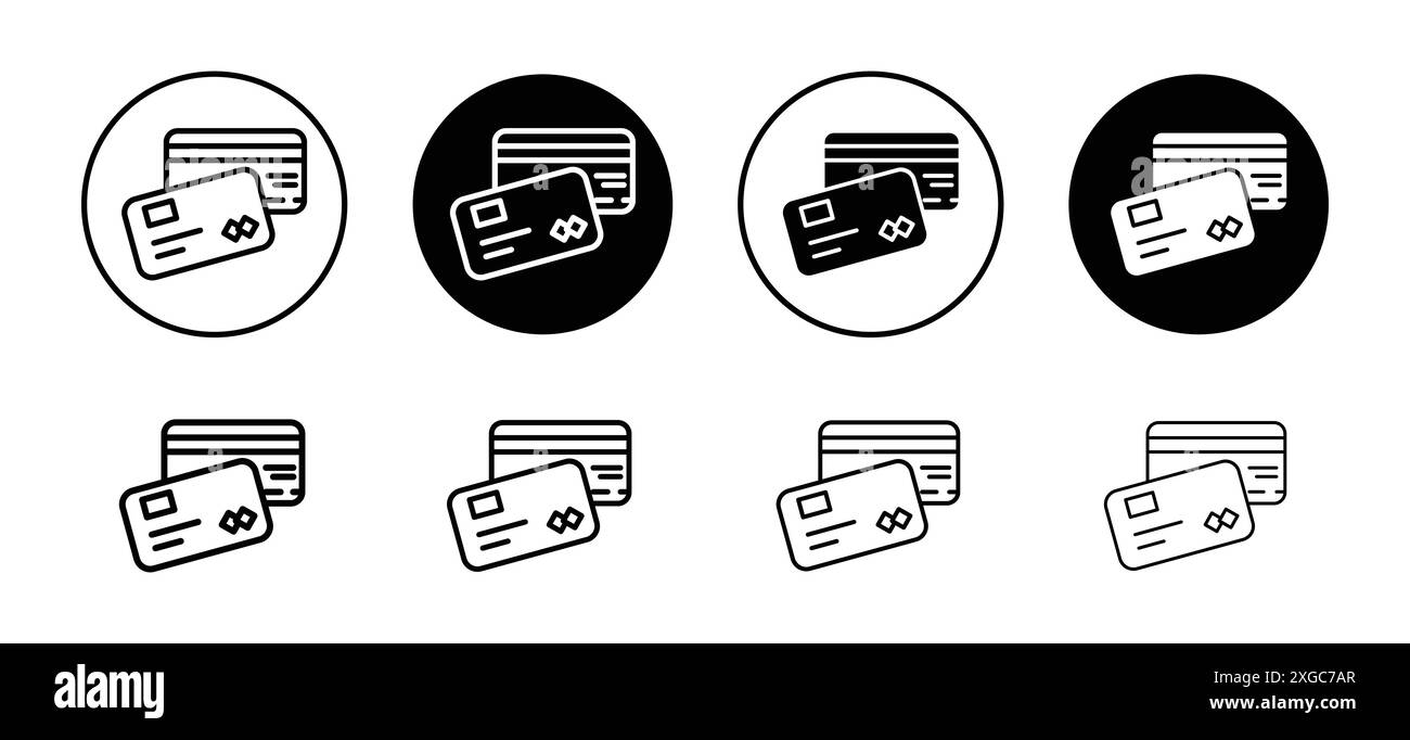Collezione di set di logo vettoriali dell'icona della scheda ATM per l'interfaccia utente dell'app Web Illustrazione Vettoriale