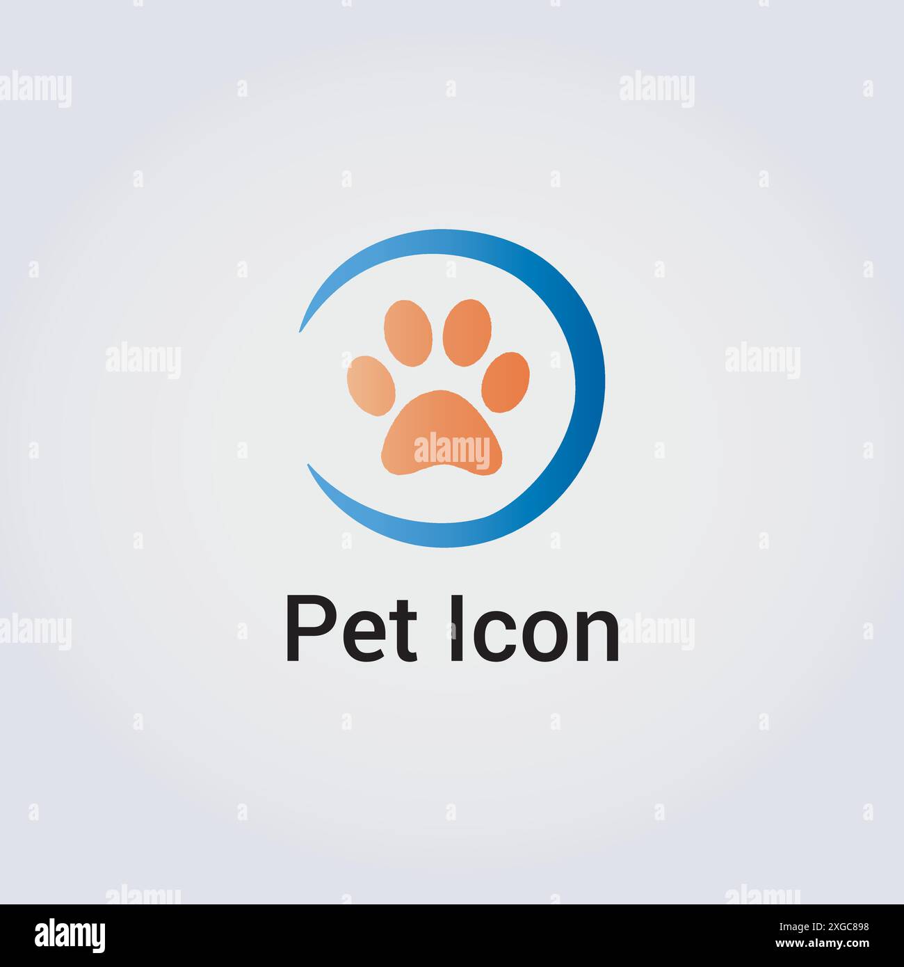 Predellino animale Icona, Logo per la cura degli animali domestici, Business Card Mock up in diversi colori Illustrazione Vettoriale