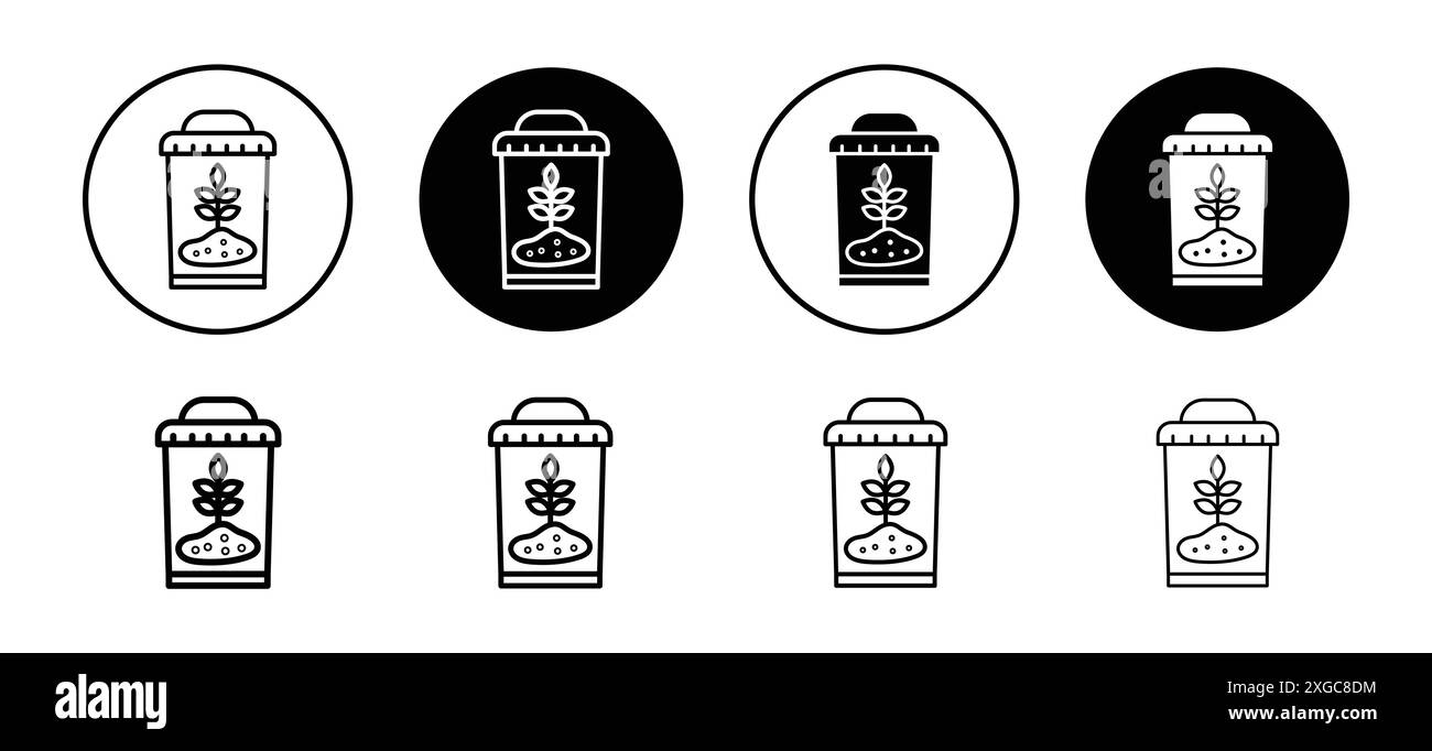 Collezione di set di logo vettoriali icone Composter per l'interfaccia utente dell'app Web Illustrazione Vettoriale