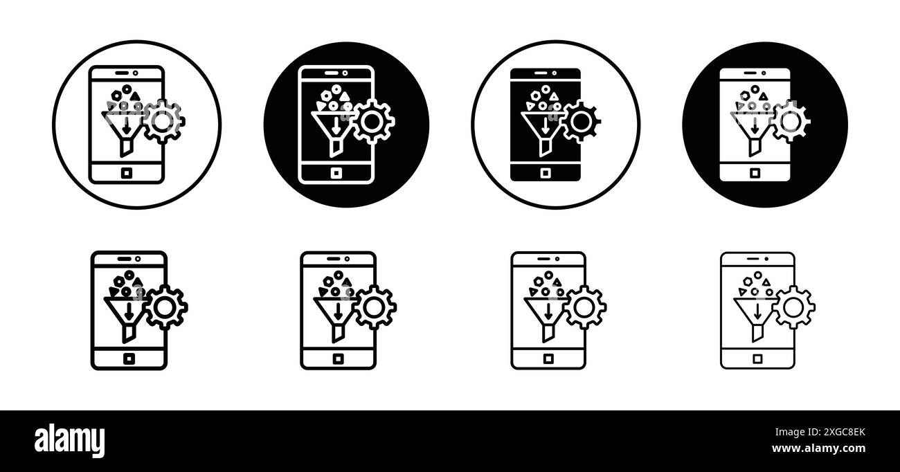 Raccolta di set di logo vettoriali per l'interfaccia utente dell'app Web Illustrazione Vettoriale