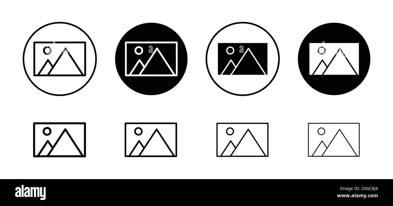 Raccolta predefinita del logo vettoriale dell'icona dell'immagine per l'interfaccia utente dell'app Web Illustrazione Vettoriale