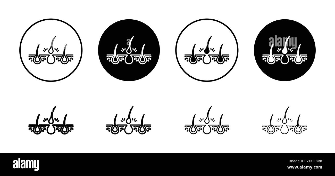 Set di logo vettoriale icona epilazione per l'interfaccia utente dell'app Web Illustrazione Vettoriale