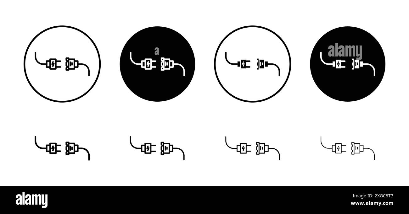 Collezione di logo vettoriale icona spina elettrica per l'interfaccia utente dell'app Web Illustrazione Vettoriale