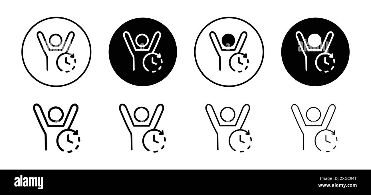 Collezione di set di logo vettoriali icone tempo libero per l'interfaccia utente dell'app Web Illustrazione Vettoriale