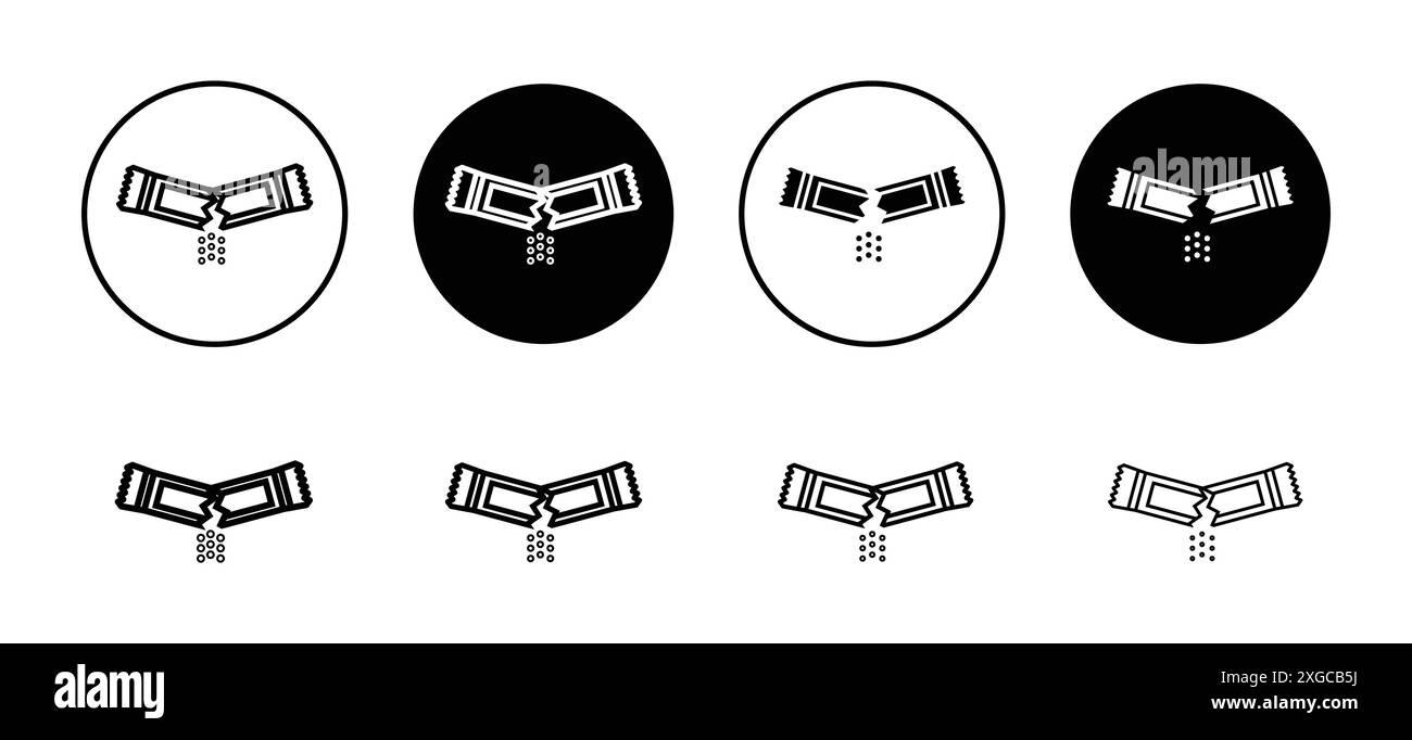 Pacchetto strappato icona zucchero collezione di logo vettoriale set per l'interfaccia utente dell'app Web Illustrazione Vettoriale