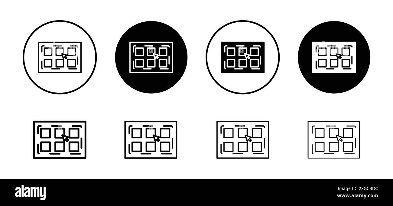 Selezionare tutti i set di logo vettoriali icone per l'interfaccia utente dell'app Web Illustrazione Vettoriale