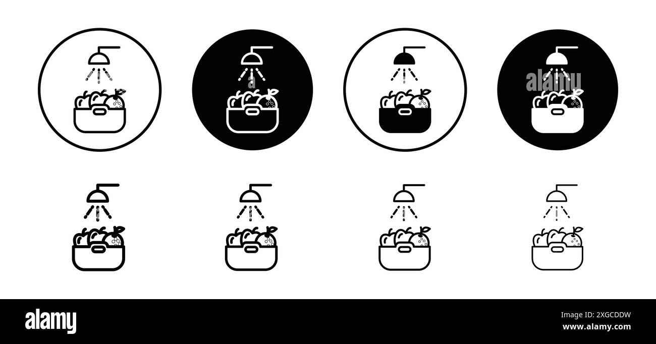 Collezione Wash Fruits Icon Vector per l'interfaccia utente dell'app Web Illustrazione Vettoriale