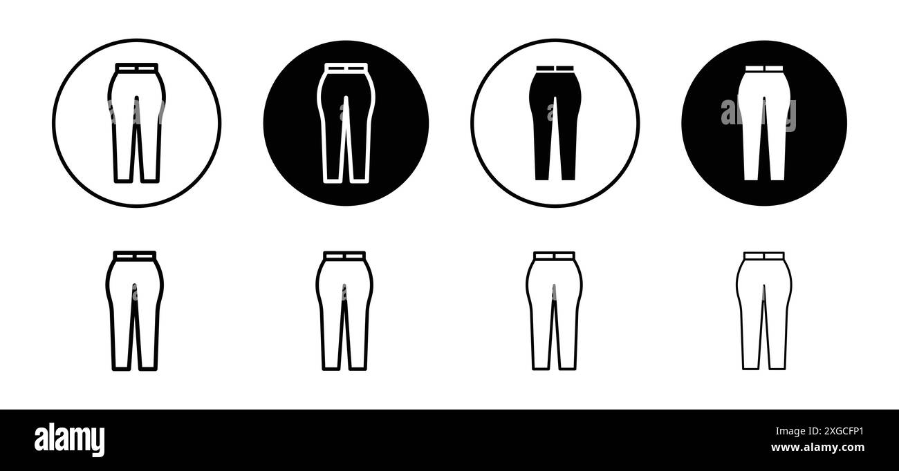 Collezione di logo vettoriale icona pantaloni yoga per l'interfaccia utente dell'app Web Illustrazione Vettoriale