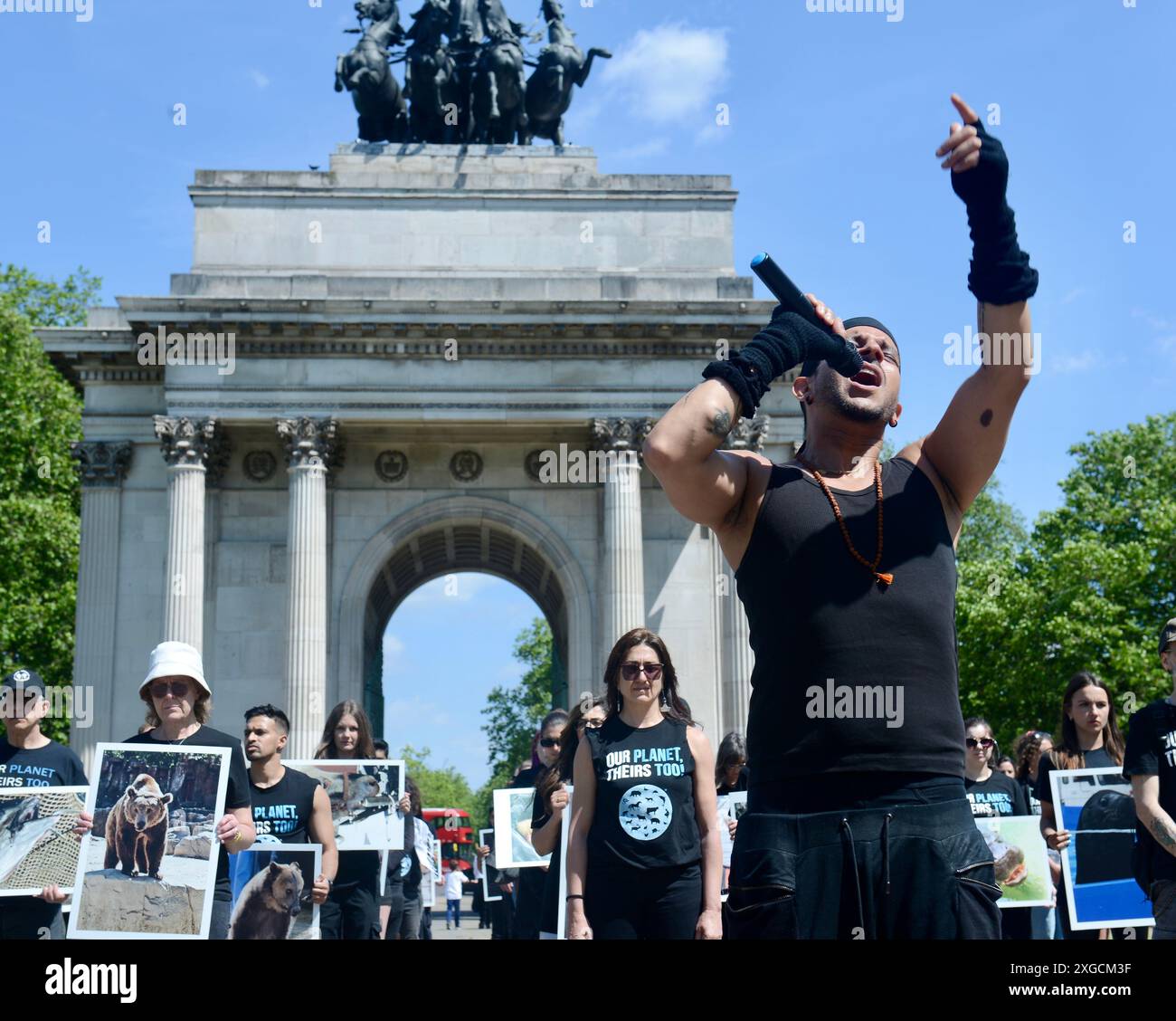 Festa nazionale dei diritti degli animali al Wellington Arch di Londra Foto Stock