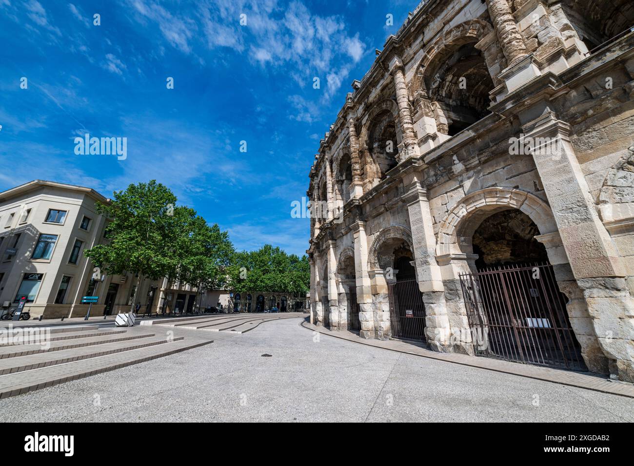 Anfiteatro romano, Nimes, Gard, Occitania, Francia, Europa Foto Stock