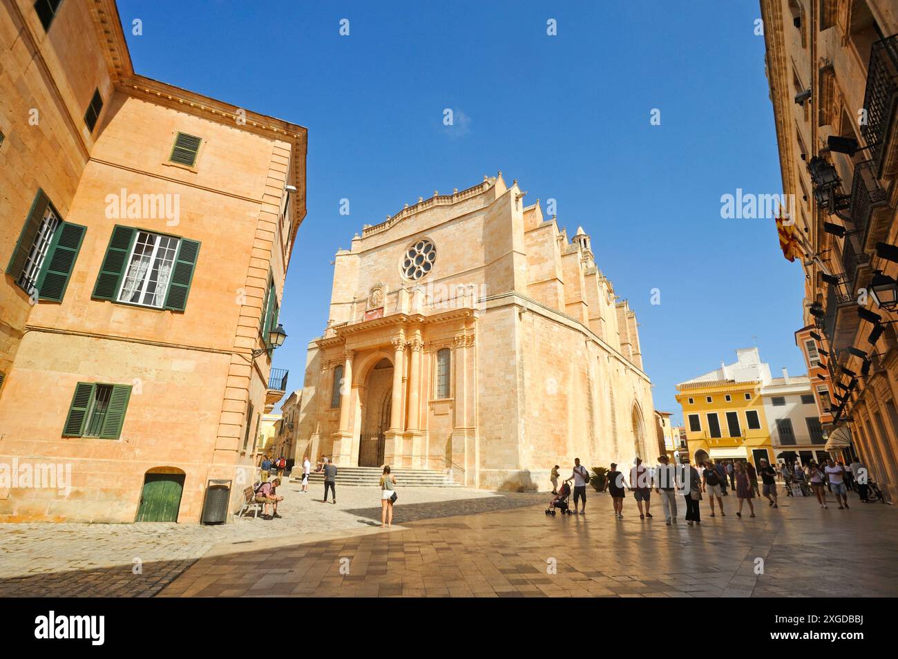 Piazza della Cattedrale, Ciutadella de Menorca, Minorca, Isole Baleari, Spagna, Mediterraneo, Europa Foto Stock