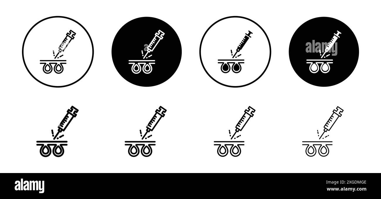 Collezione di logo vettoriali con icone di iniezione Botox per l'interfaccia utente dell'app Web Illustrazione Vettoriale