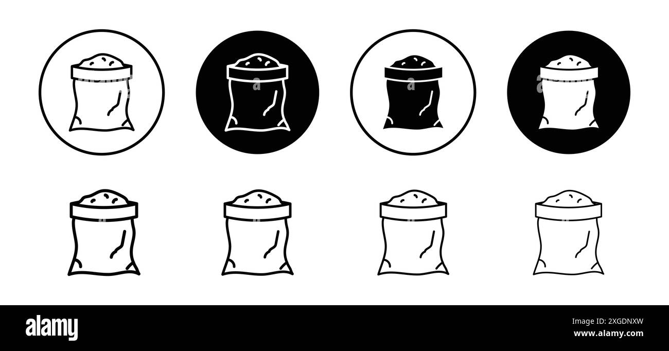 Collezione di logo vettoriale con icona della borsa farina per l'interfaccia utente dell'app Web Illustrazione Vettoriale