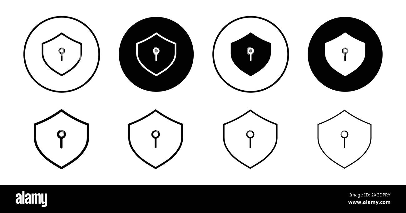Raccolta di set di logo vettoriali icone sicure per l'interfaccia utente dell'app Web Illustrazione Vettoriale
