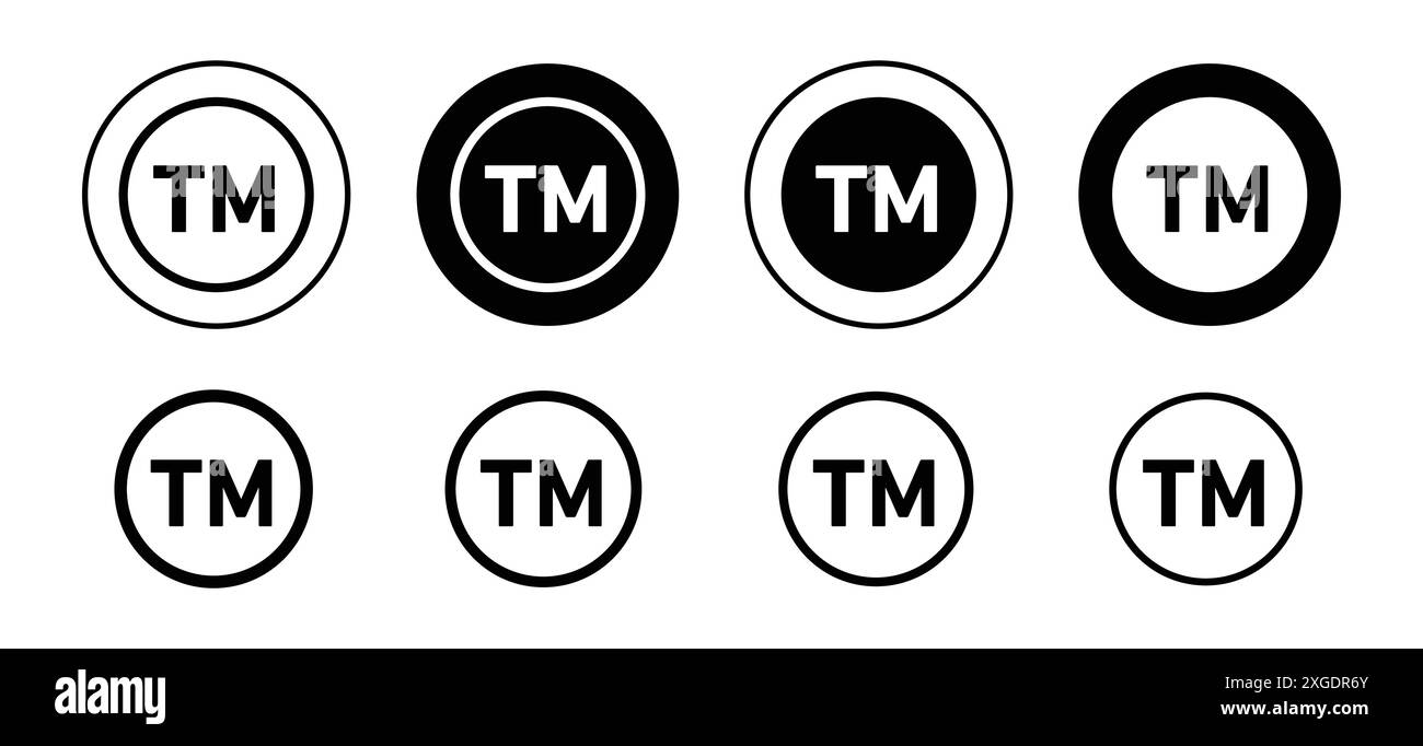 Collezione di logo vettoriale dell'icona del marchio TM per l'interfaccia utente dell'app Web Illustrazione Vettoriale